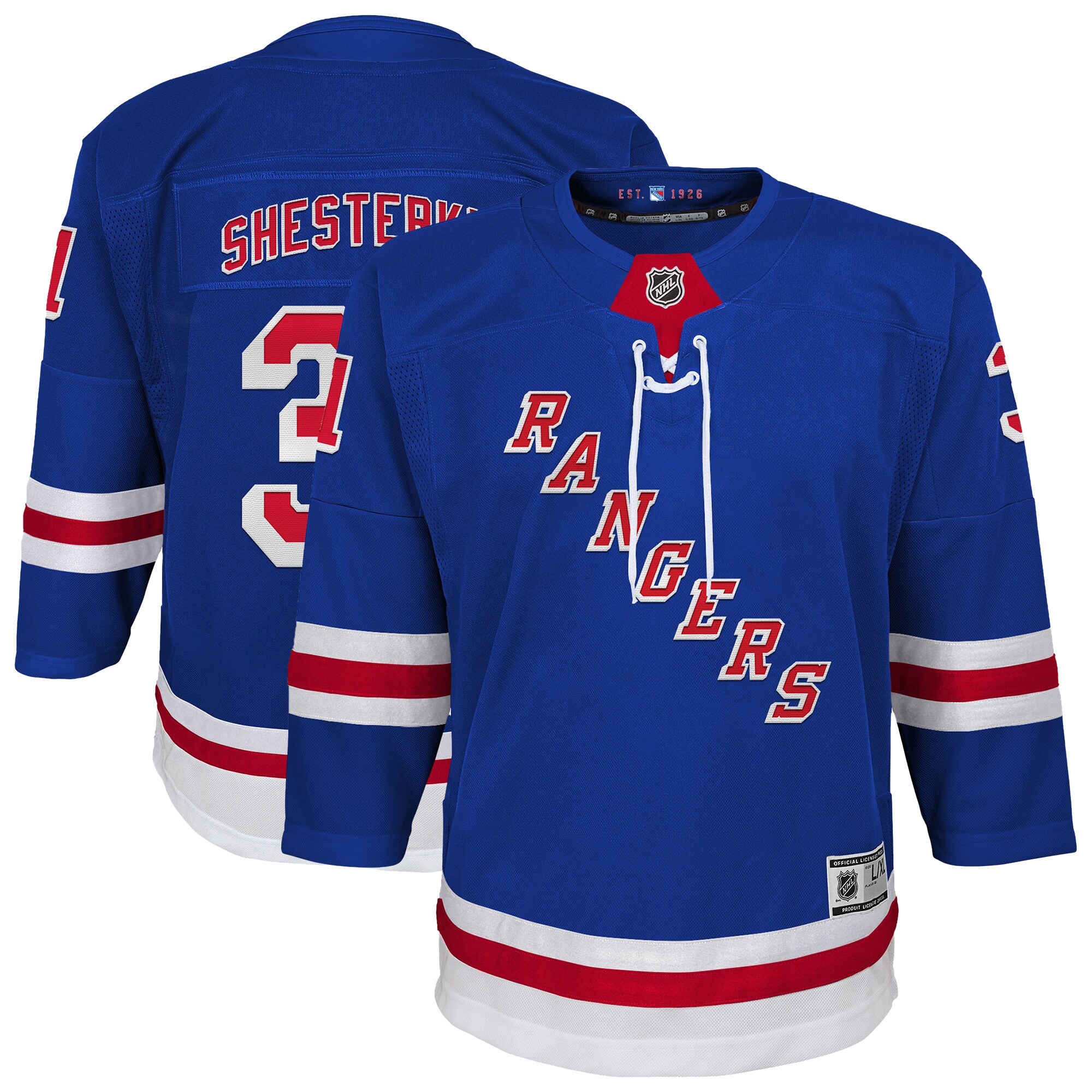 Youth New York Rangers Igor Shesterkin Blue Home Premier Player Jersey - JS748 