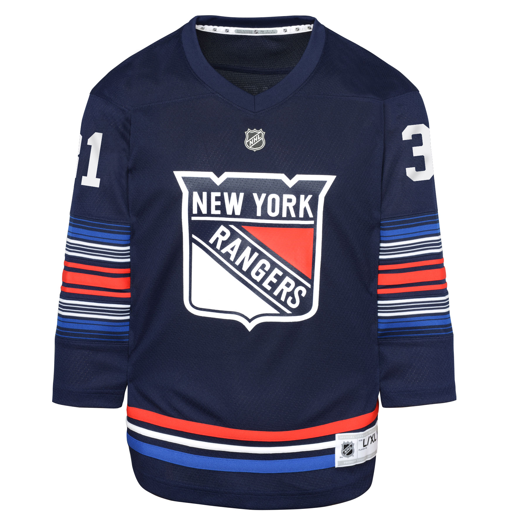Alternative view of Youth New York Rangers Igor Shesterkin Navy Alternate Player Jersey - JS942 