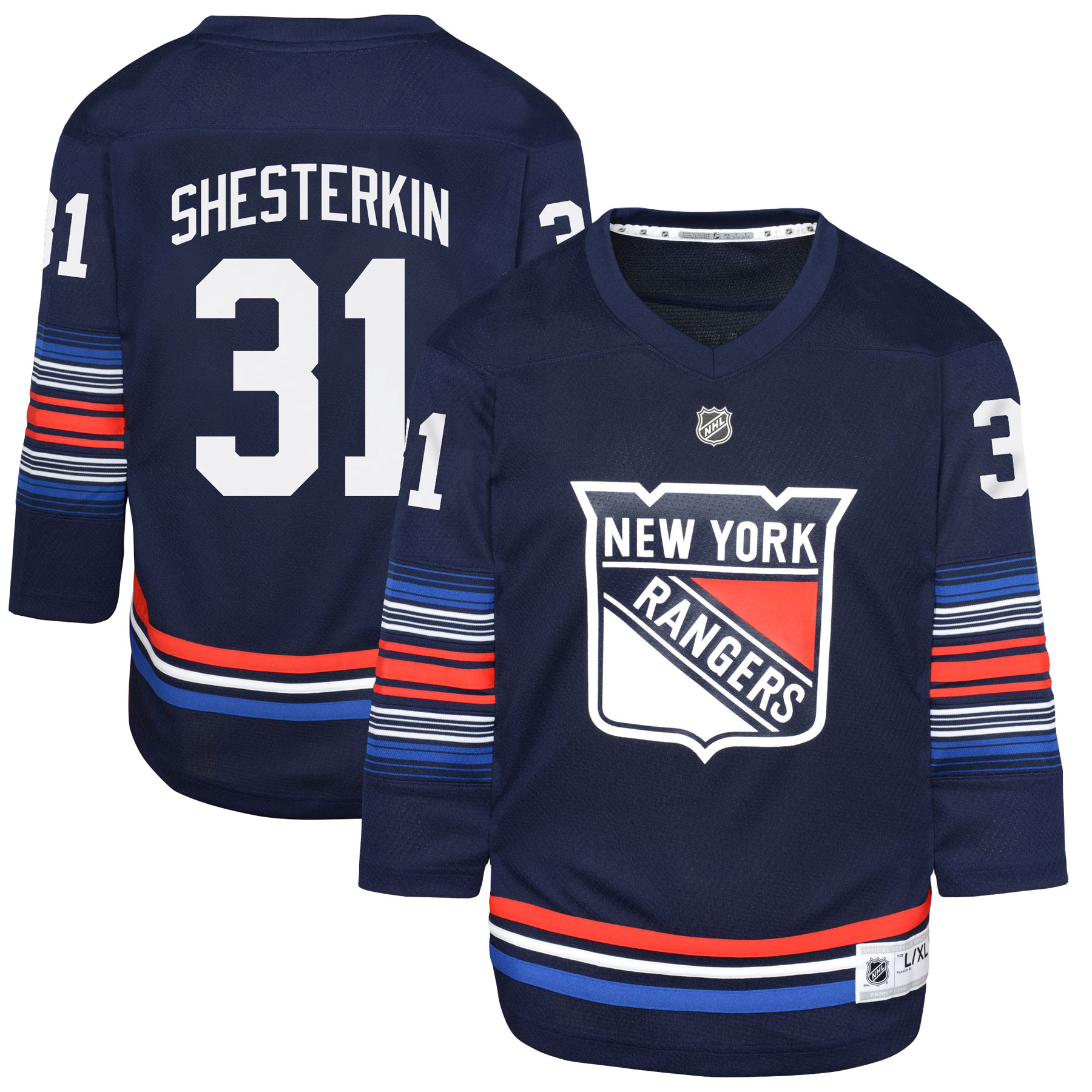 Youth New York Rangers Igor Shesterkin Navy Alternate Player Jersey - JS942 