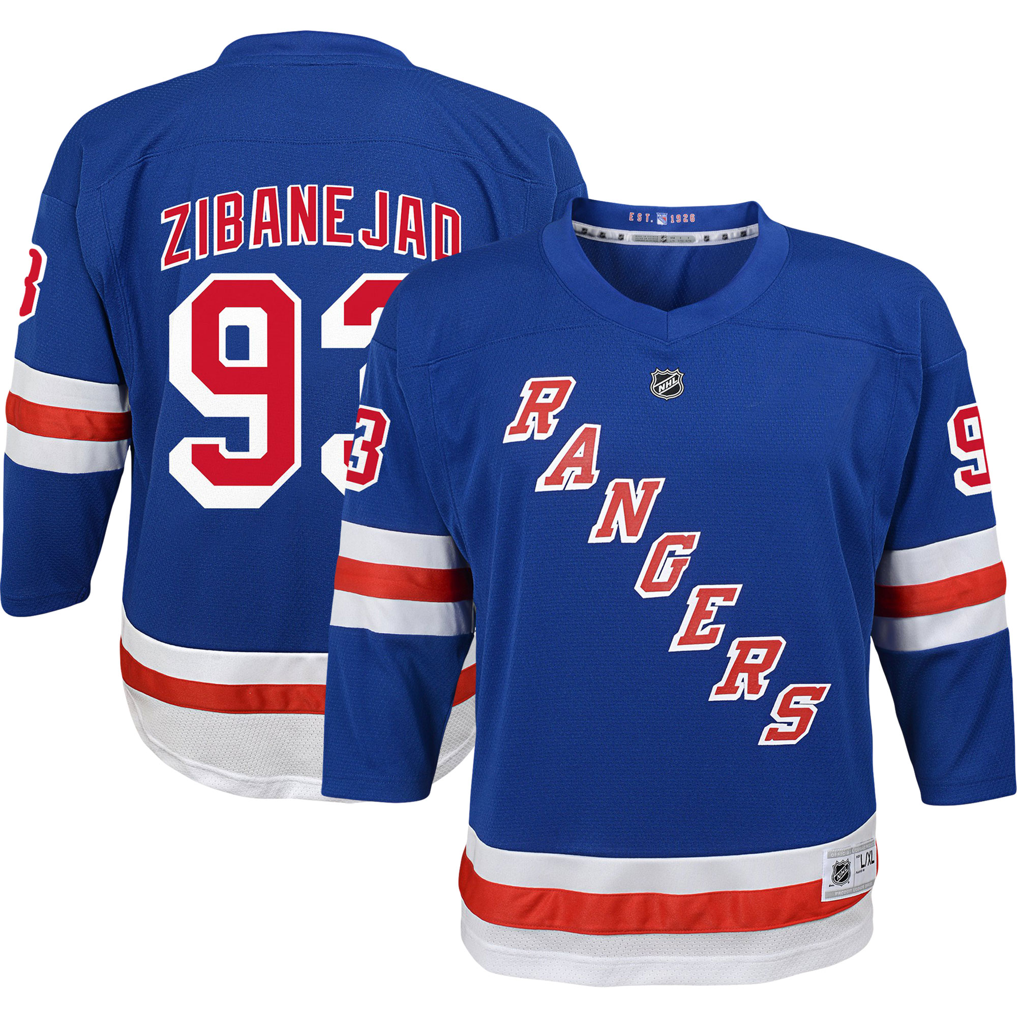 Youth New York Rangers Mika Zibanejad Blue Home Player Jersey - JS834 