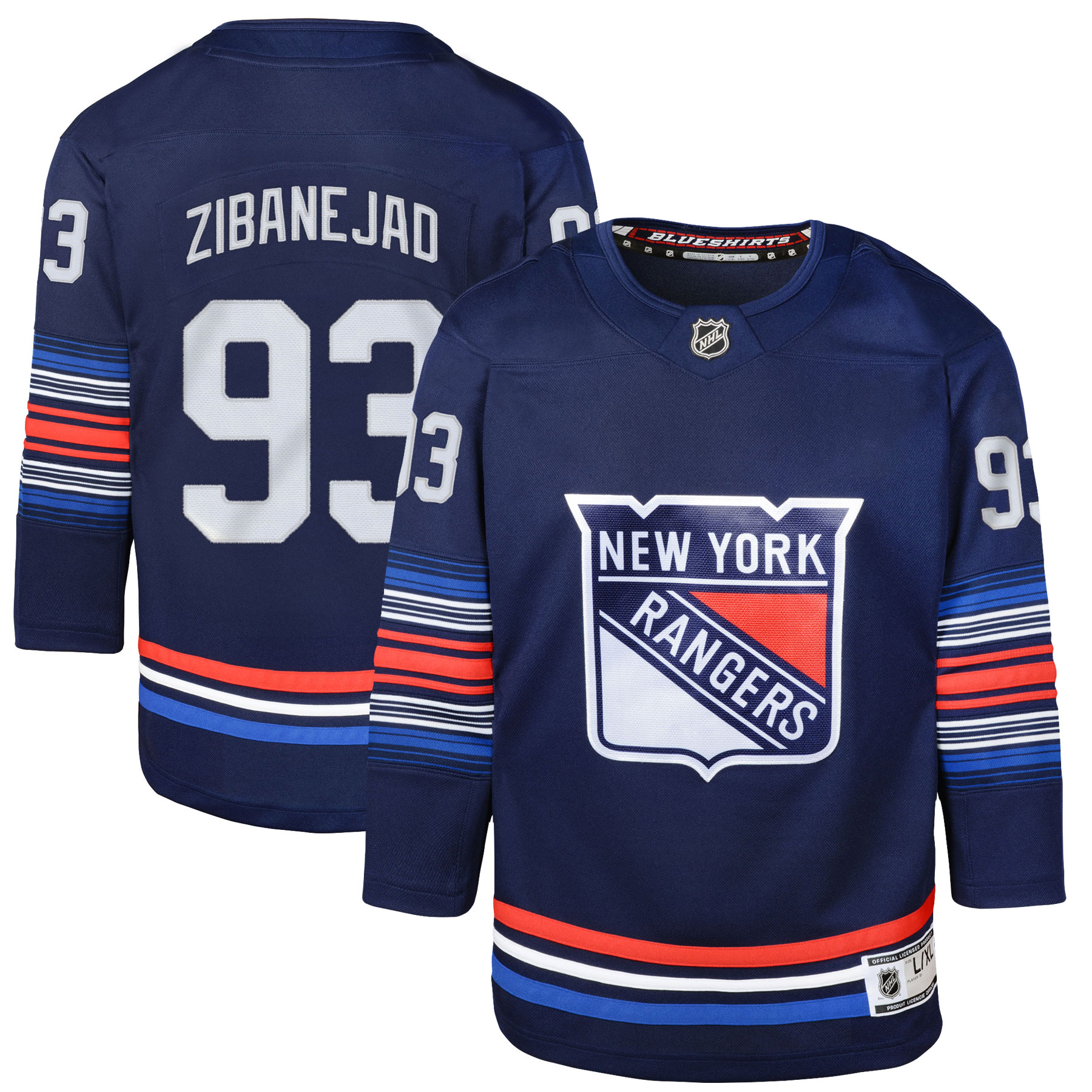 Youth New York Rangers Mika Zibanejad Navy Alternate Premier Player Jersey - JS705 