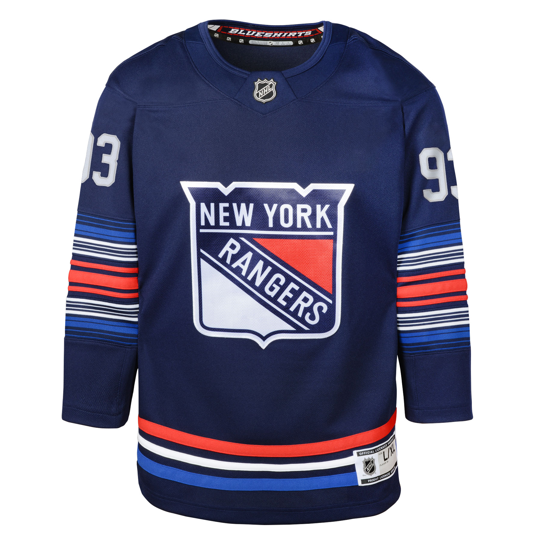 Alternative view of Youth New York Rangers Mika Zibanejad Navy Alternate Premier Player Jersey - JS705 