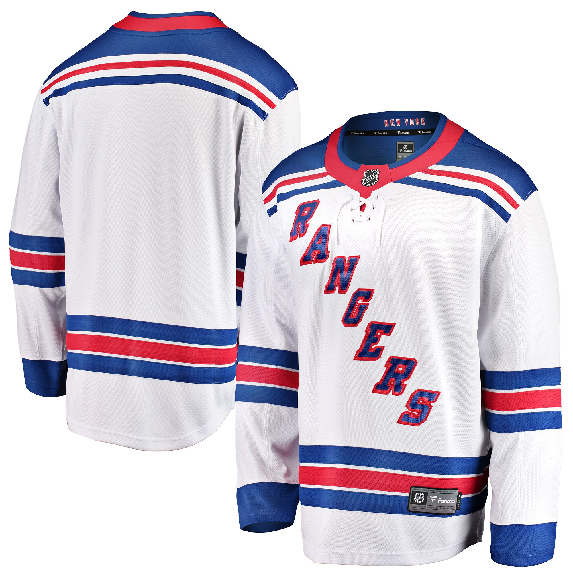Youth New York Rangers White Away Breakaway Jersey - JS726 
