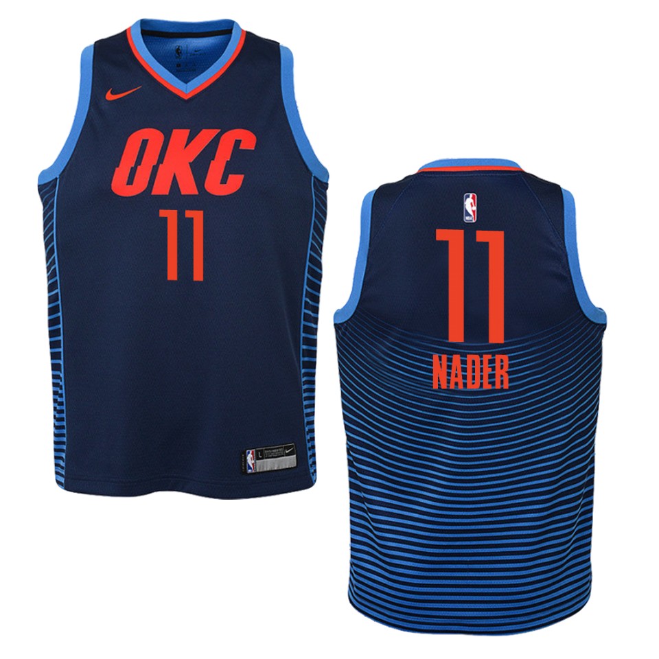 Youth Oklahoma City Thunder #11 Abdel Nader Statement Swingman Jersey - Navy