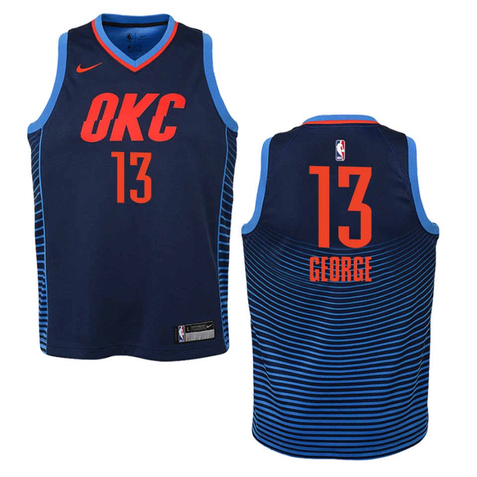Youth Oklahoma City Thunder #13 Paul George Statement Swingman Jersey - Navy
