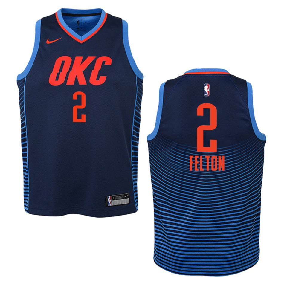 Youth Oklahoma City Thunder #2 Raymond Felton Statement Swingman Jersey - Navy