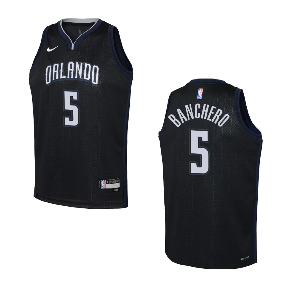 Youth Orlando Magic 2022-23 City Edition Paolo Banchero Black Jersey