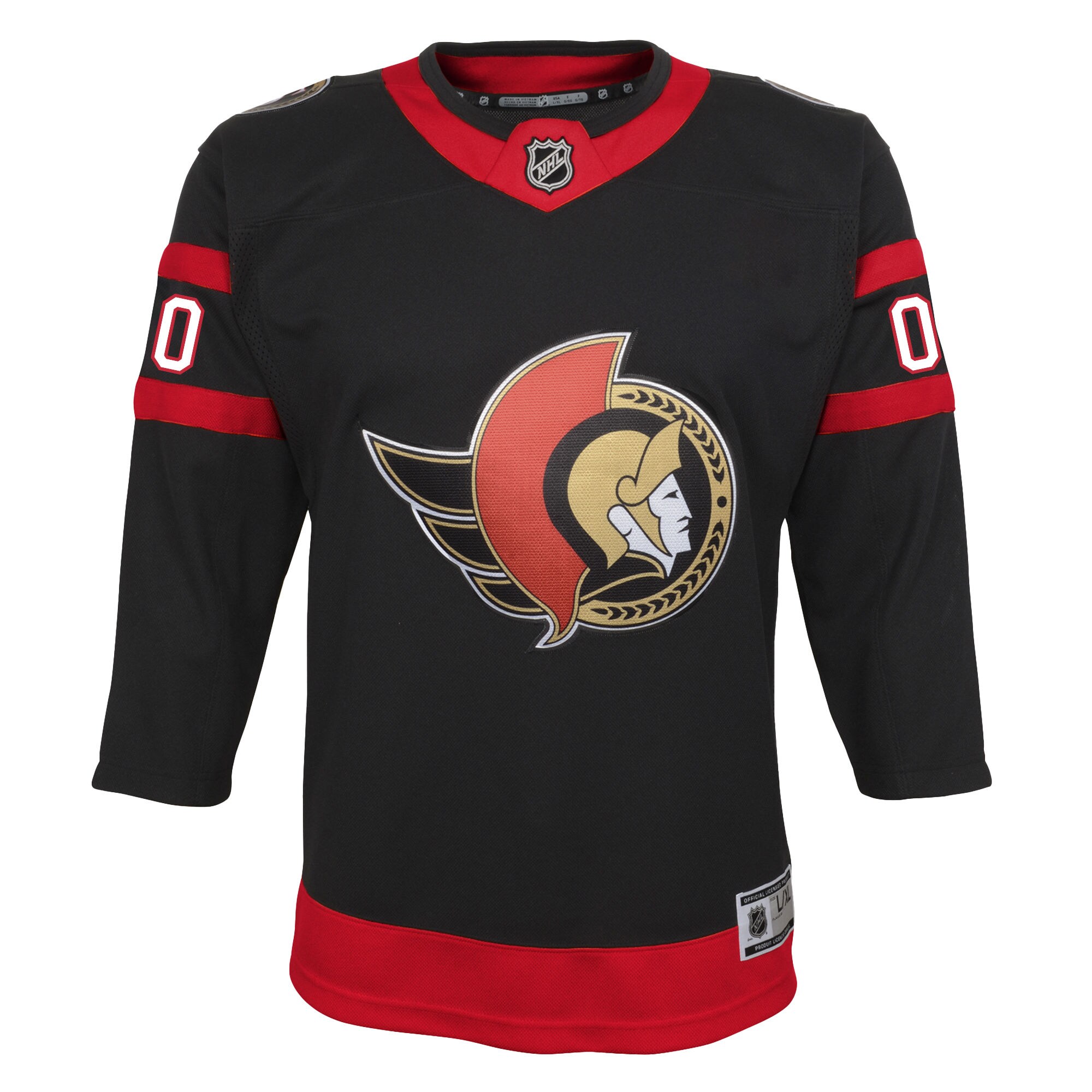 Alternative view of Youth Ottawa Senators Black Home Custom Premier Jersey - JS149 