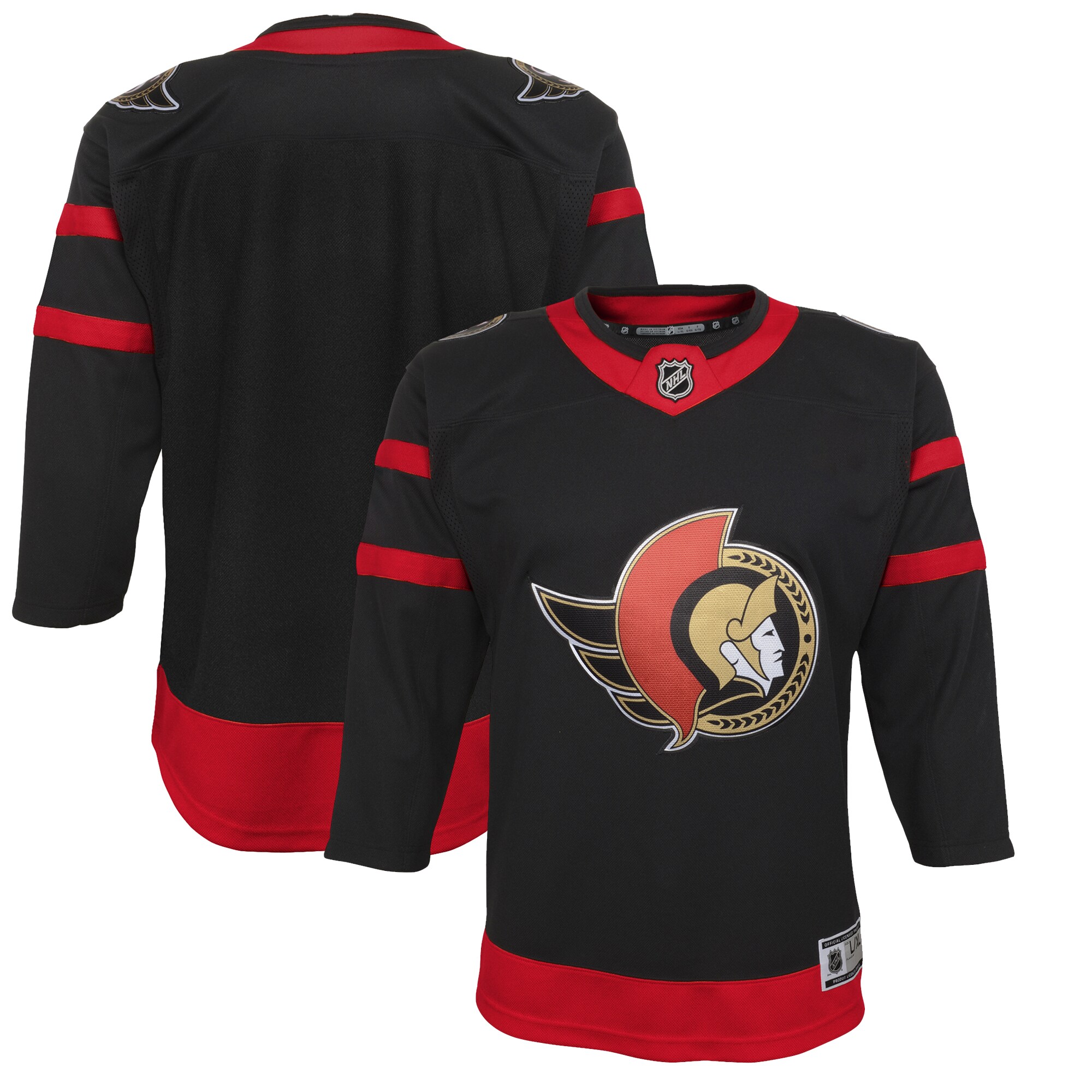 Youth Ottawa Senators Black Home Premier Jersey - JS855 