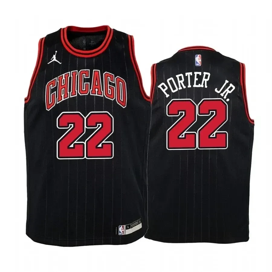 Youth Otto Porter Jr. Chicago Bulls Black Statet Jersey Jumpman - JS399 