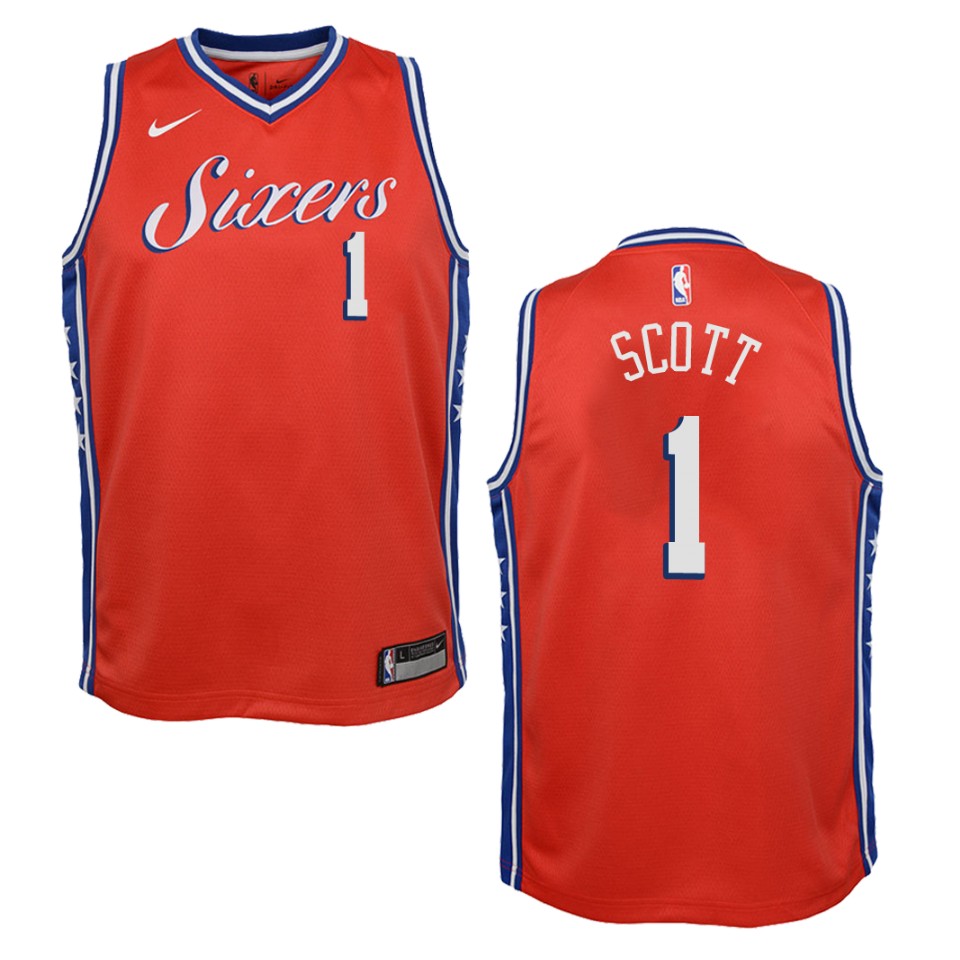 Youth Philadelphia 76ers #1 Mike Scott Statement Swingman Jersey - Red