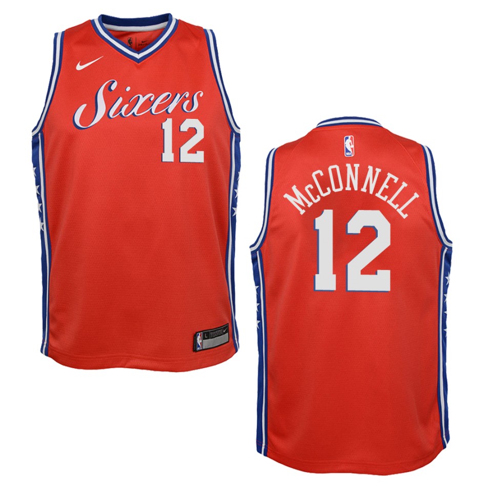 Youth Philadelphia 76ers #12 T.j. Mcconnell Statement Swingman Jersey - Red