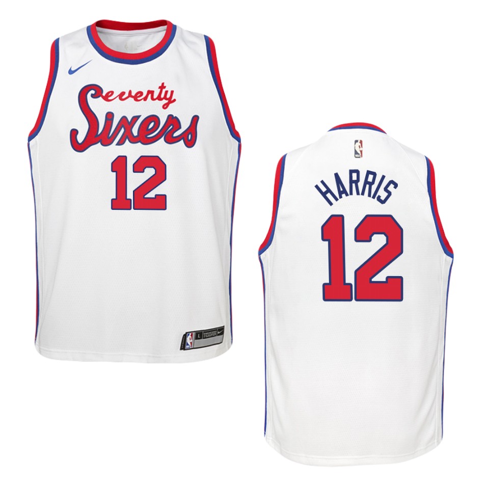 Youth Philadelphia 76ers #12 Tobias Harris Hardwood Classics Swingman Jersey - White