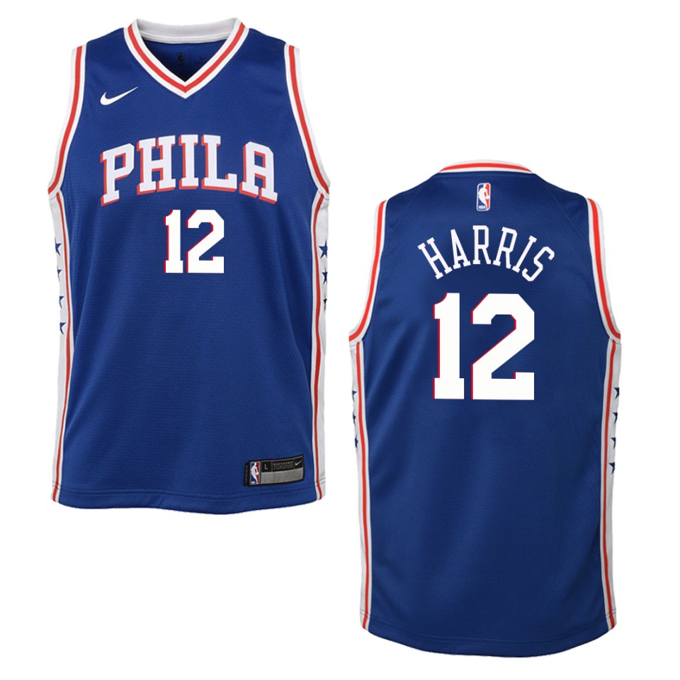 Youth Philadelphia 76ers #12 Tobias Harris Icon Swingman Jersey - Blue