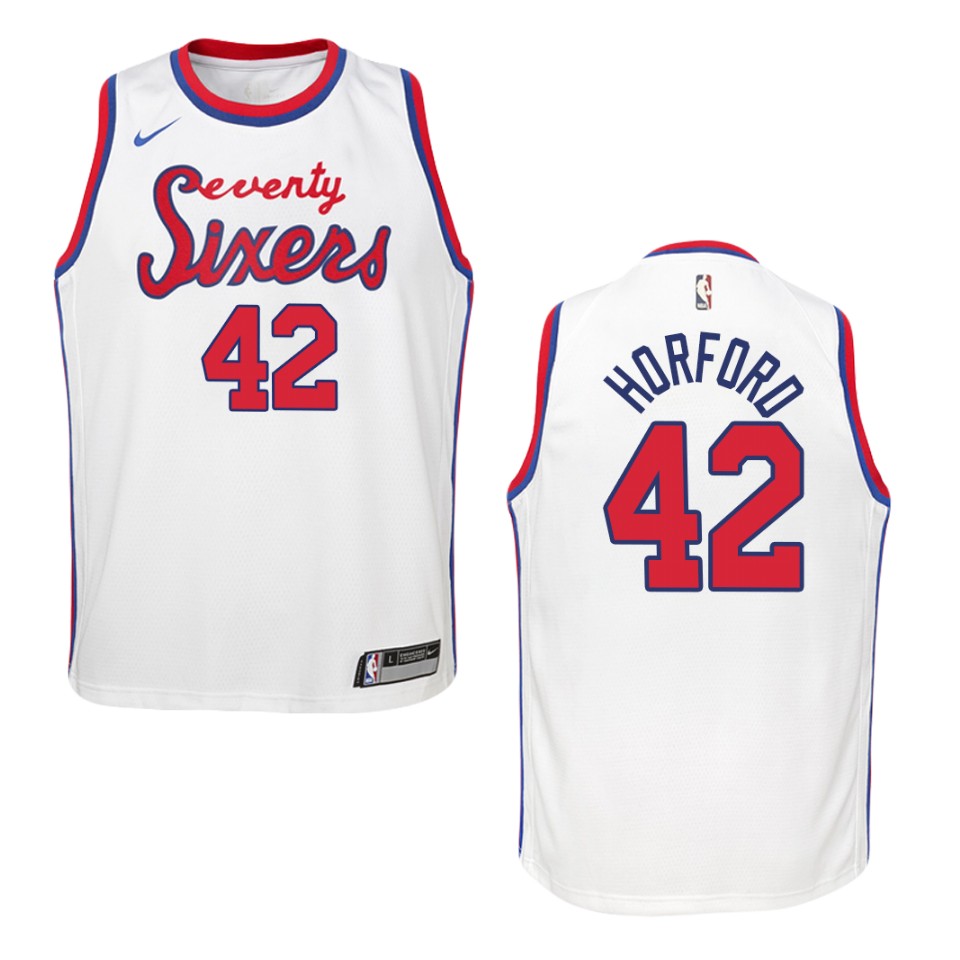 Youth Philadelphia 76ers #42 Al Horford Hardwood Classics Swingman Jersey - White