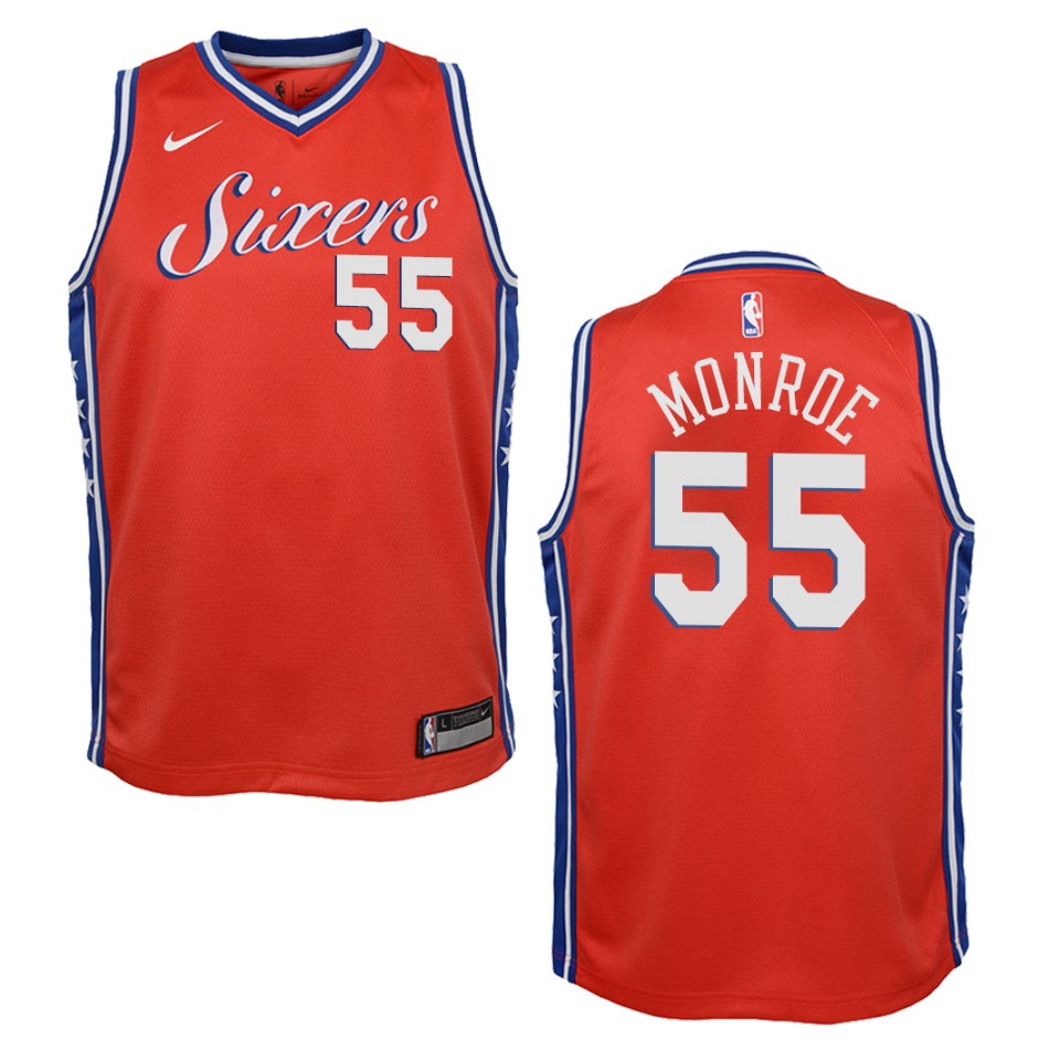 Youth Philadelphia 76ers #55 Greg Monroe Statement Swingman Jersey - Red