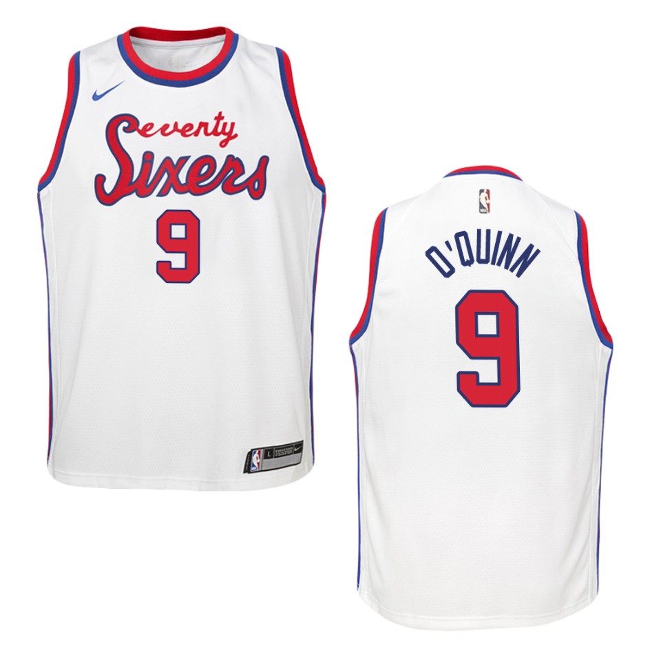 Youth Philadelphia 76ers #9 Kyle O'quinn Hardwood Classics Swingman Jersey - White