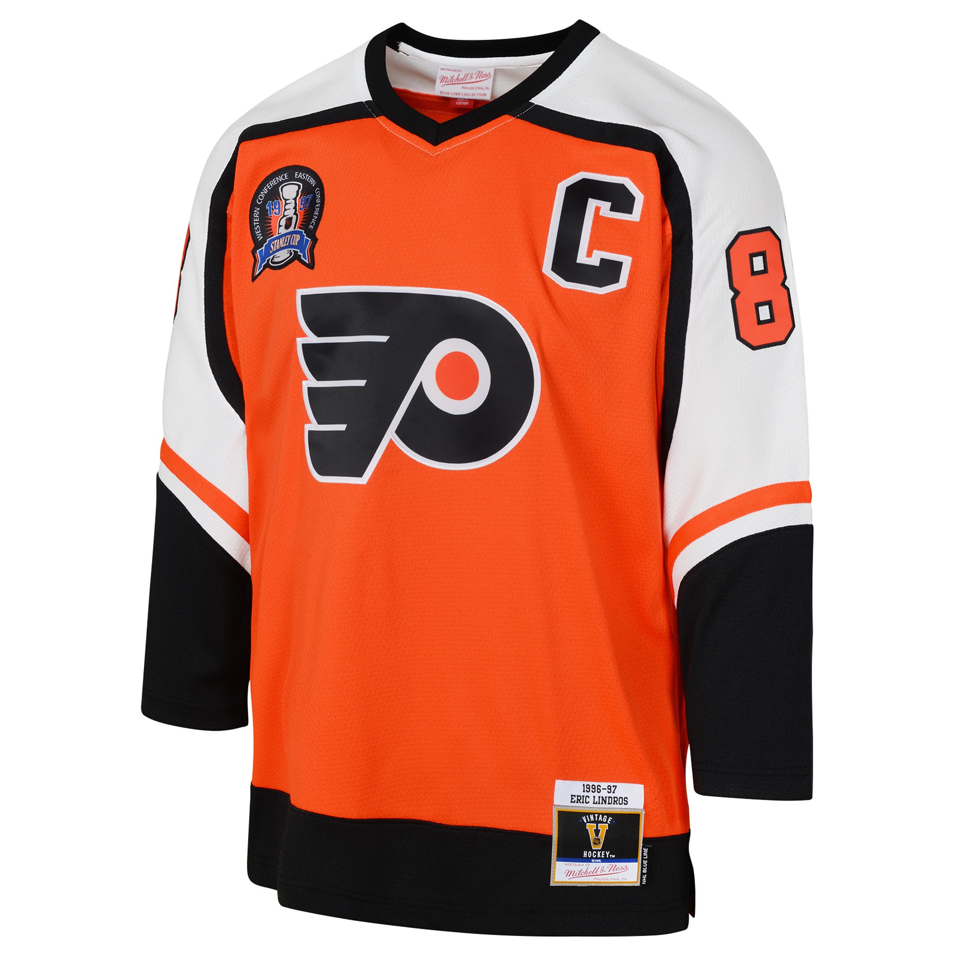 Alternative view of Youth Philadelphia Flyers Eric Lindros Outerstuff Orange Power Play 2.0 Player Jersey with Captain Patch - JS826 