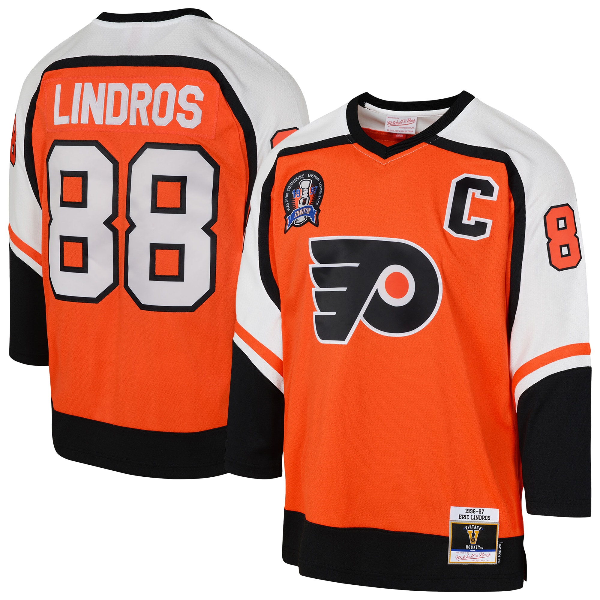 Youth Philadelphia Flyers Eric Lindros Outerstuff Orange Power Play 2.0 Player Jersey with Captain Patch - JS889 