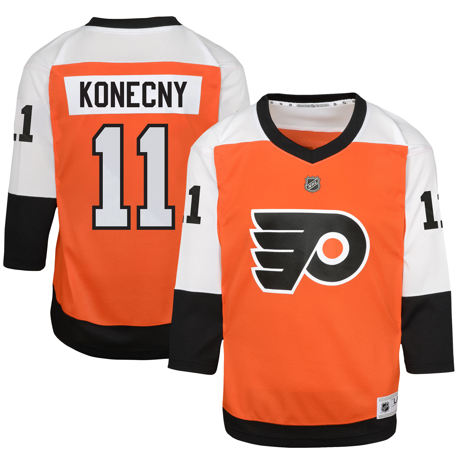 Youth Philadelphia Flyers Travis Konecny Burnt Orange Home Player Jersey - JS765 