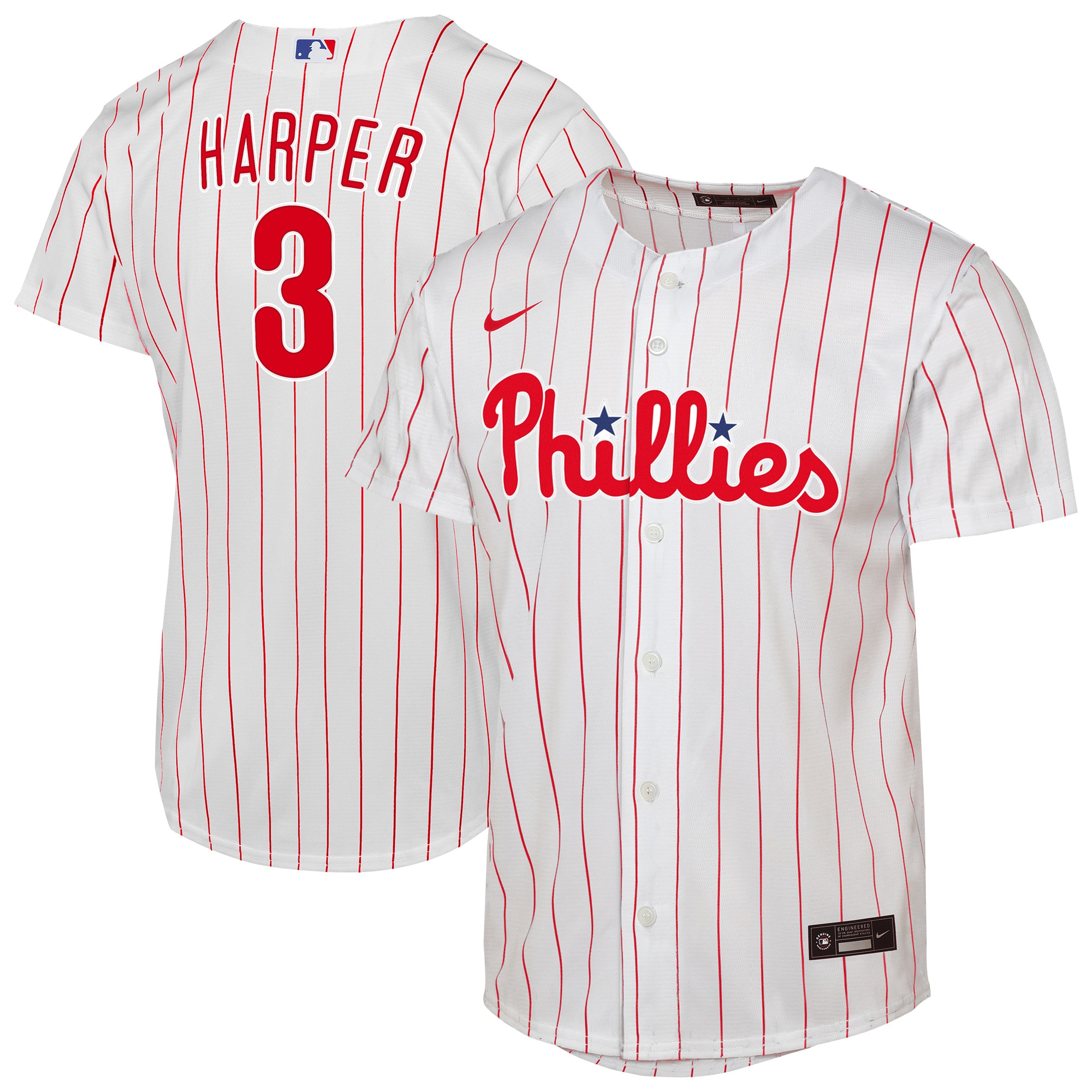Youth Philadelphia Phillies Bryce Harper White Home Player Jersey 