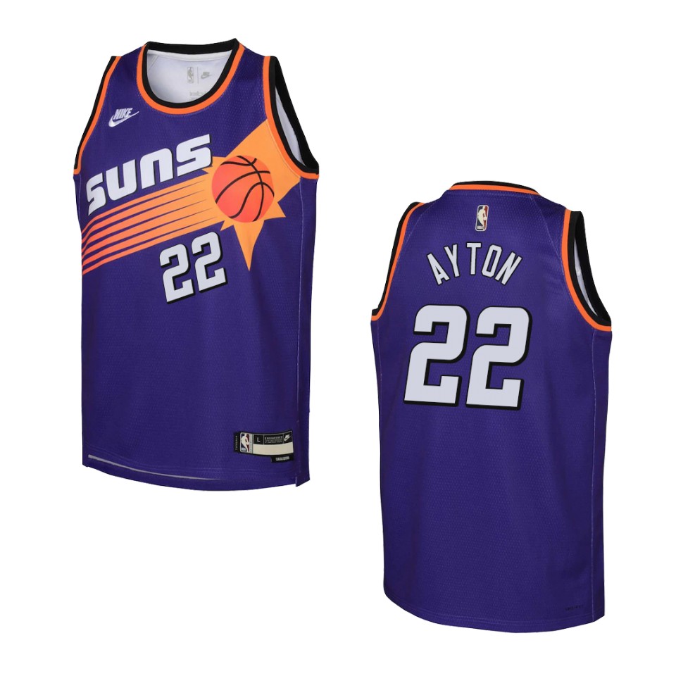 Youth Phoenix Suns 2022-23 Classic Edition Deandre Ayton Purple Jersey