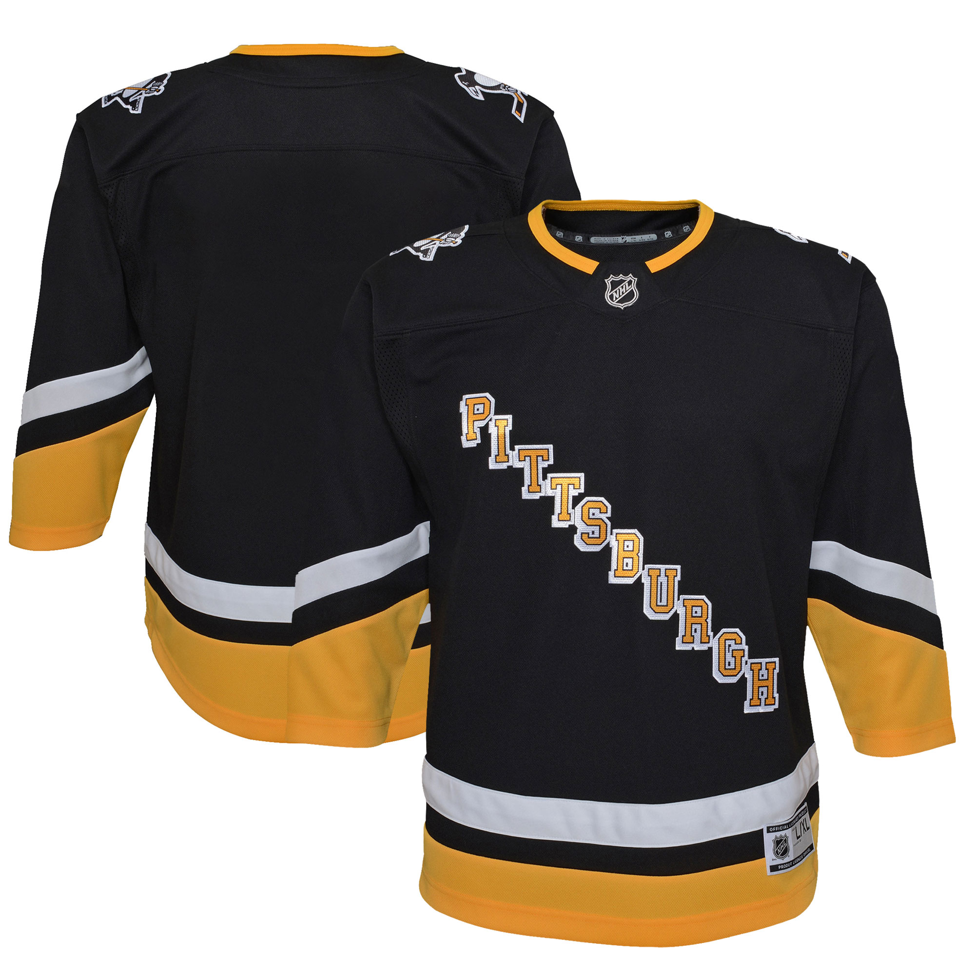 Youth Pittsburgh Penguins Black 2021/22 Alternate Premier Jersey - JS638 
