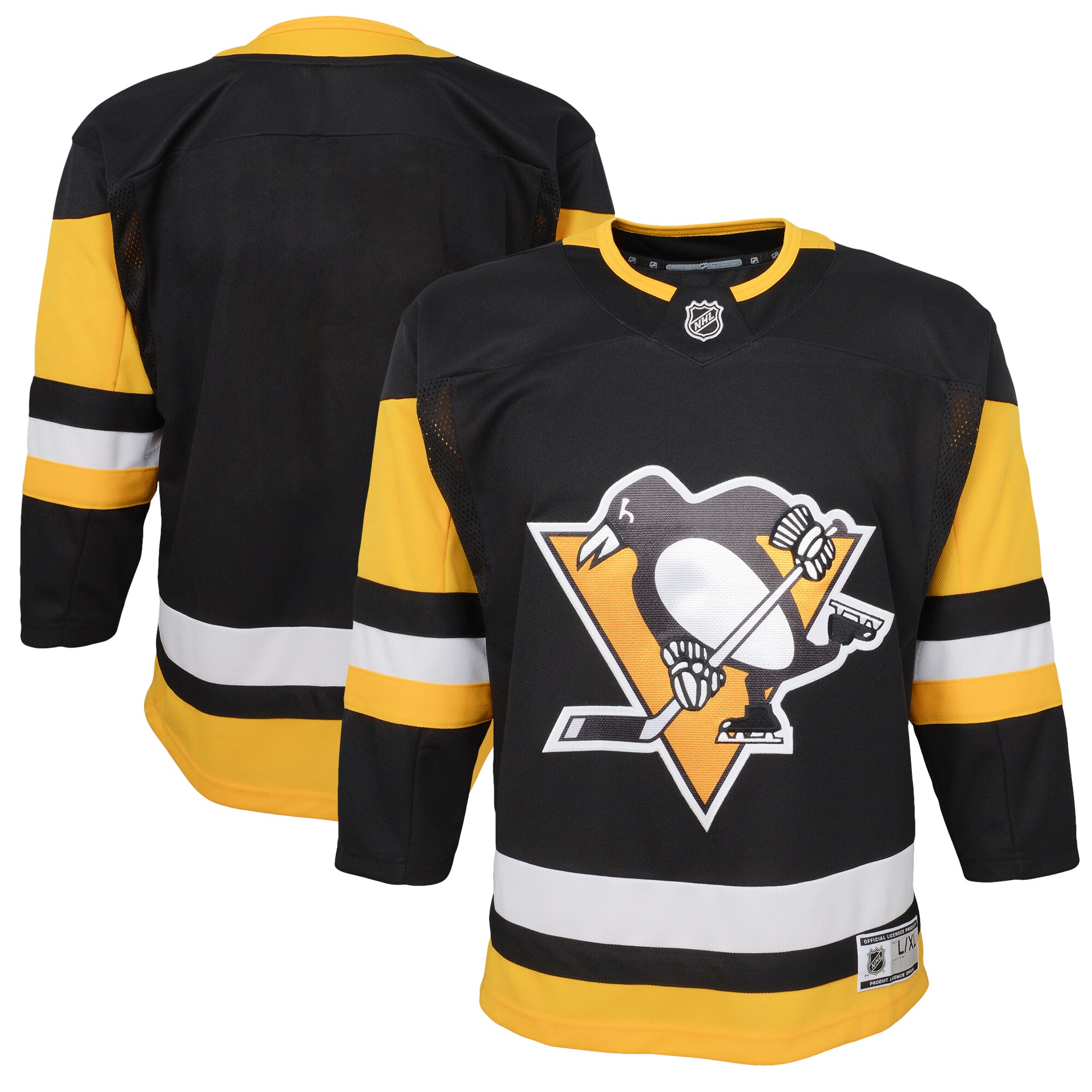 Youth Pittsburgh Penguins Black Home Premier Blank Jersey - JS914 