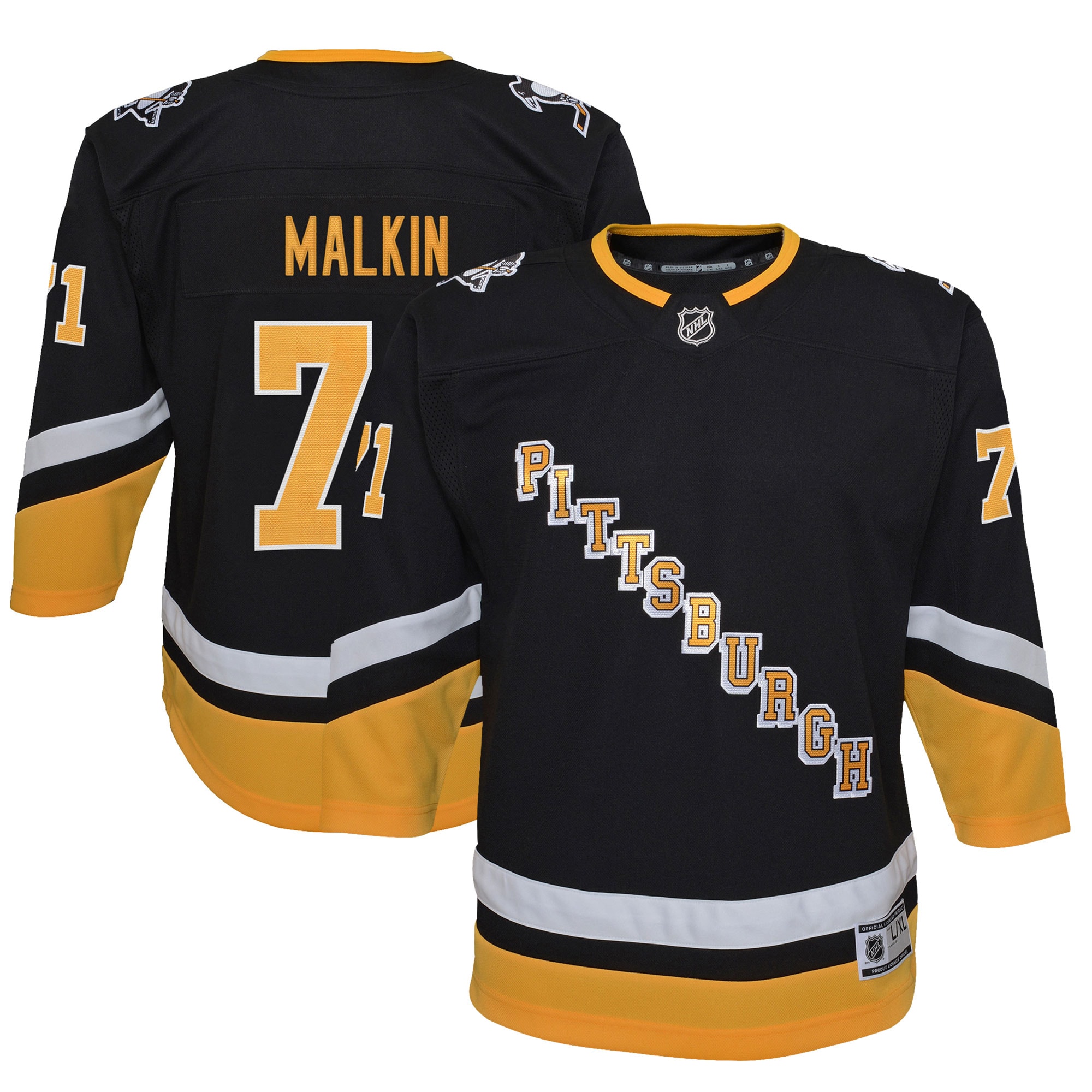 Youth Pittsburgh Penguins Evgeni Malkin Black 2021/22 Alternate Premier Player Jersey - JS310 