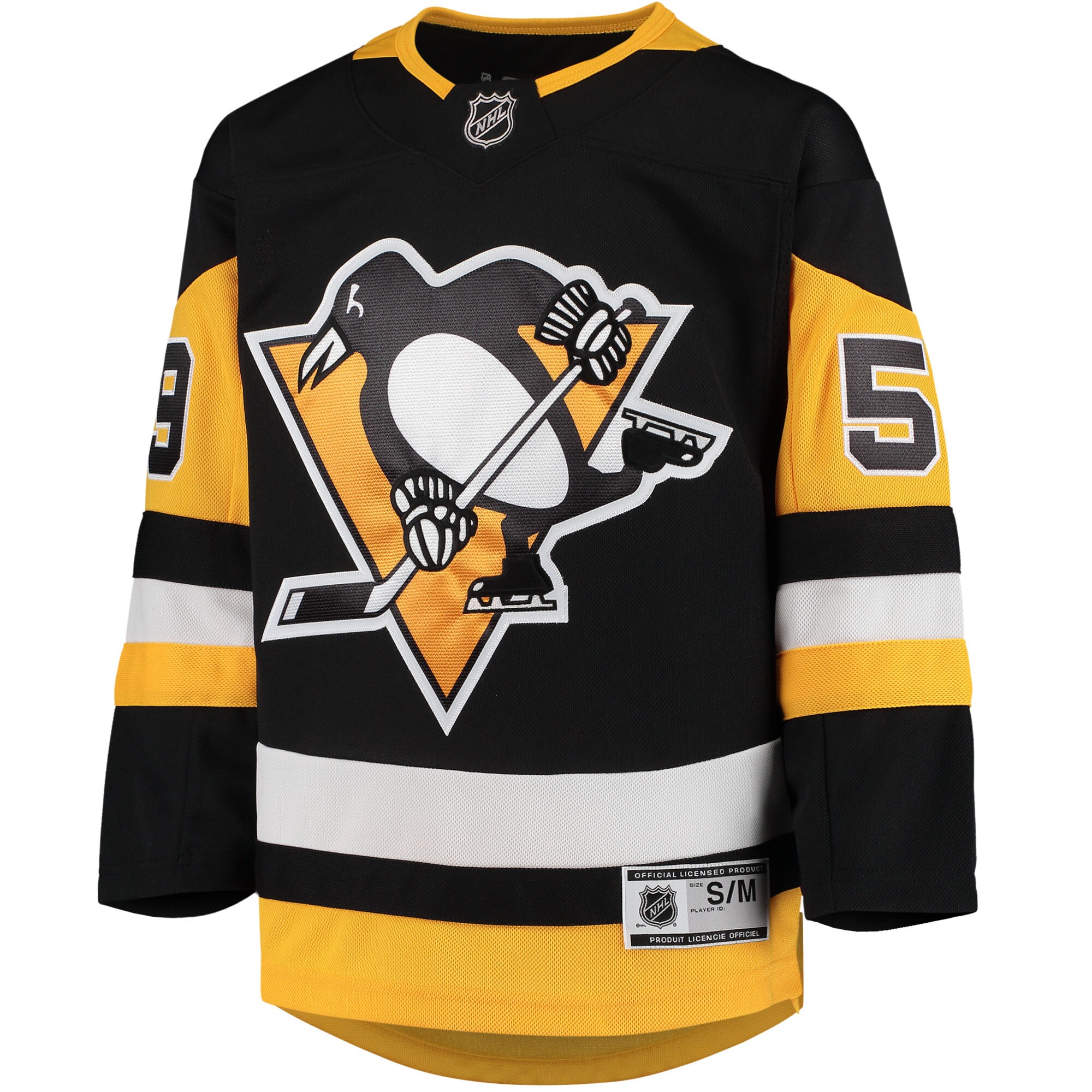 Alternative view of Youth Pittsburgh Penguins Jake Guentzel Black Home Premier Player Jersey - JS900 