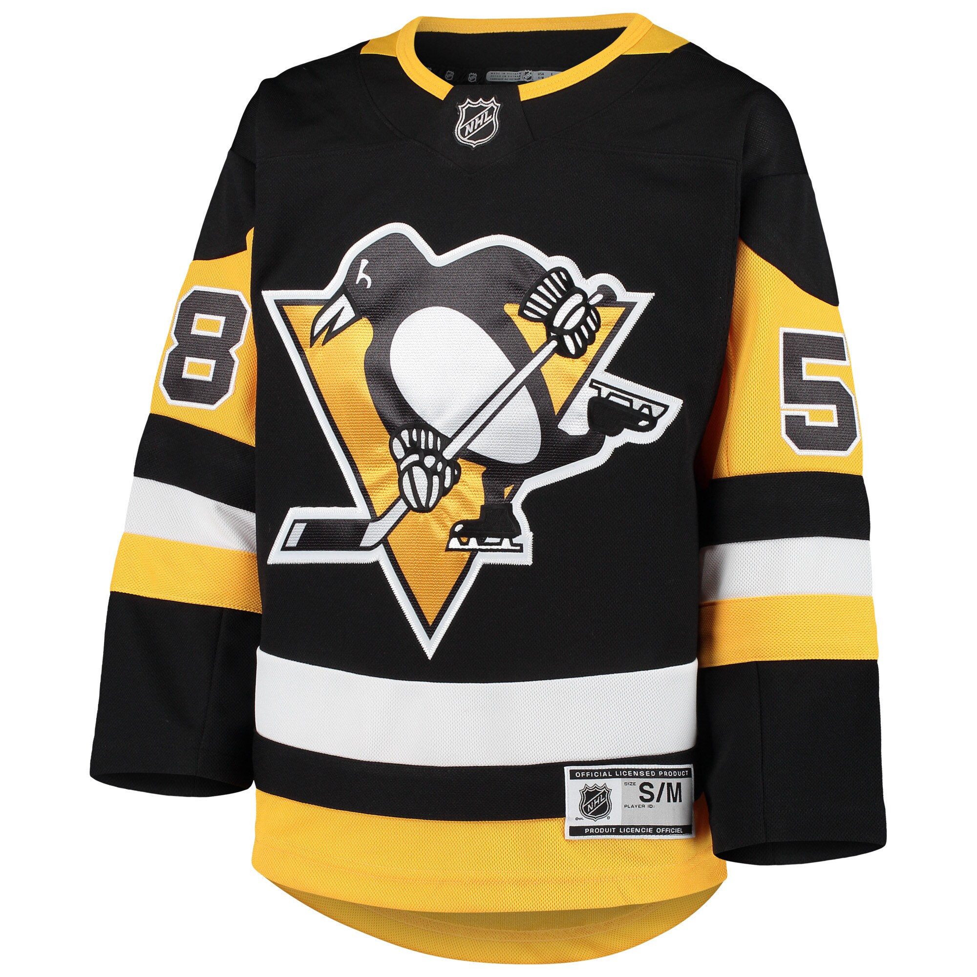 Alternative view of Youth Pittsburgh Penguins Kris Letang Black Premier Player Jersey - JS951 