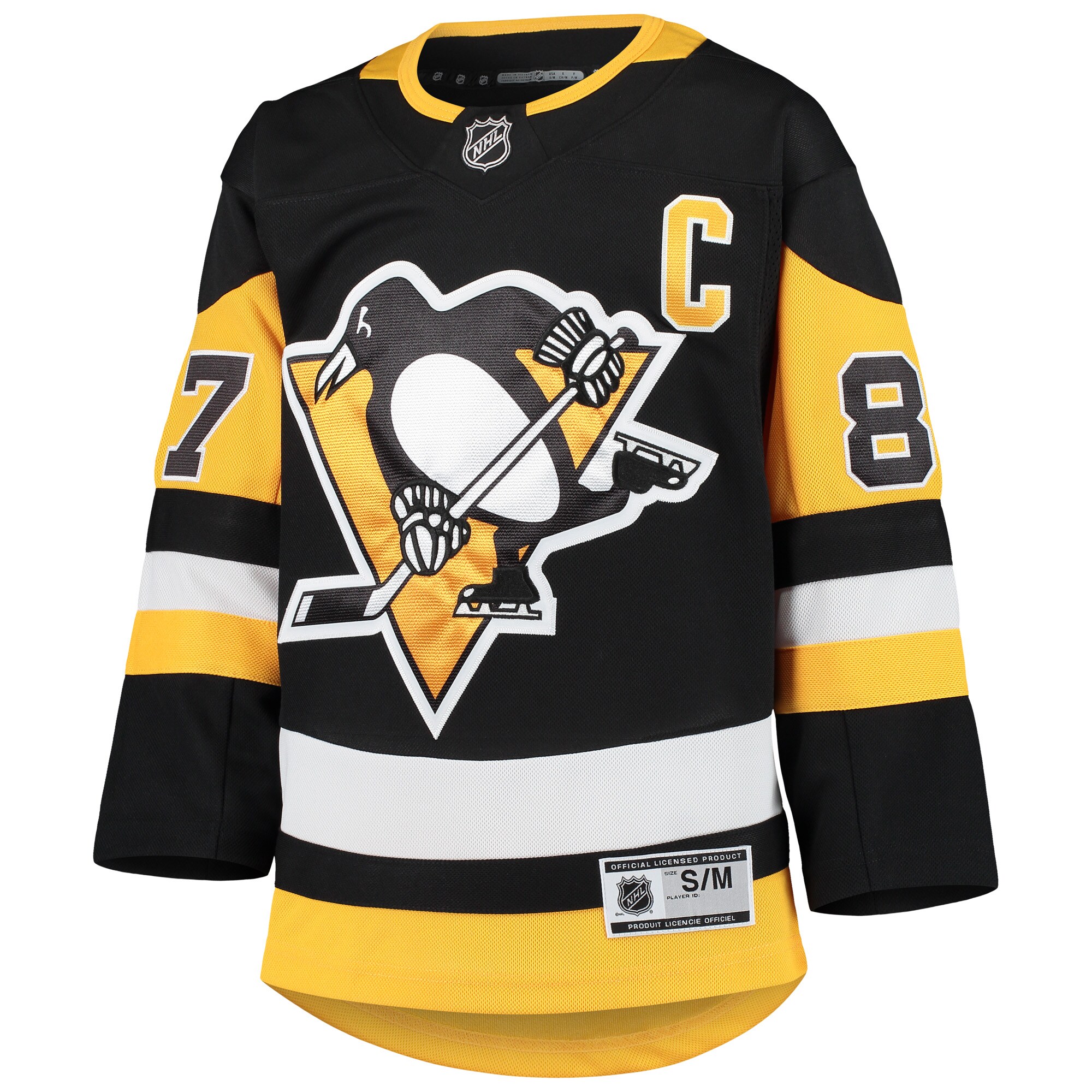 Alternative view of Youth Pittsburgh Penguins Sidney Crosby Black Premier Player Jersey - JS864 