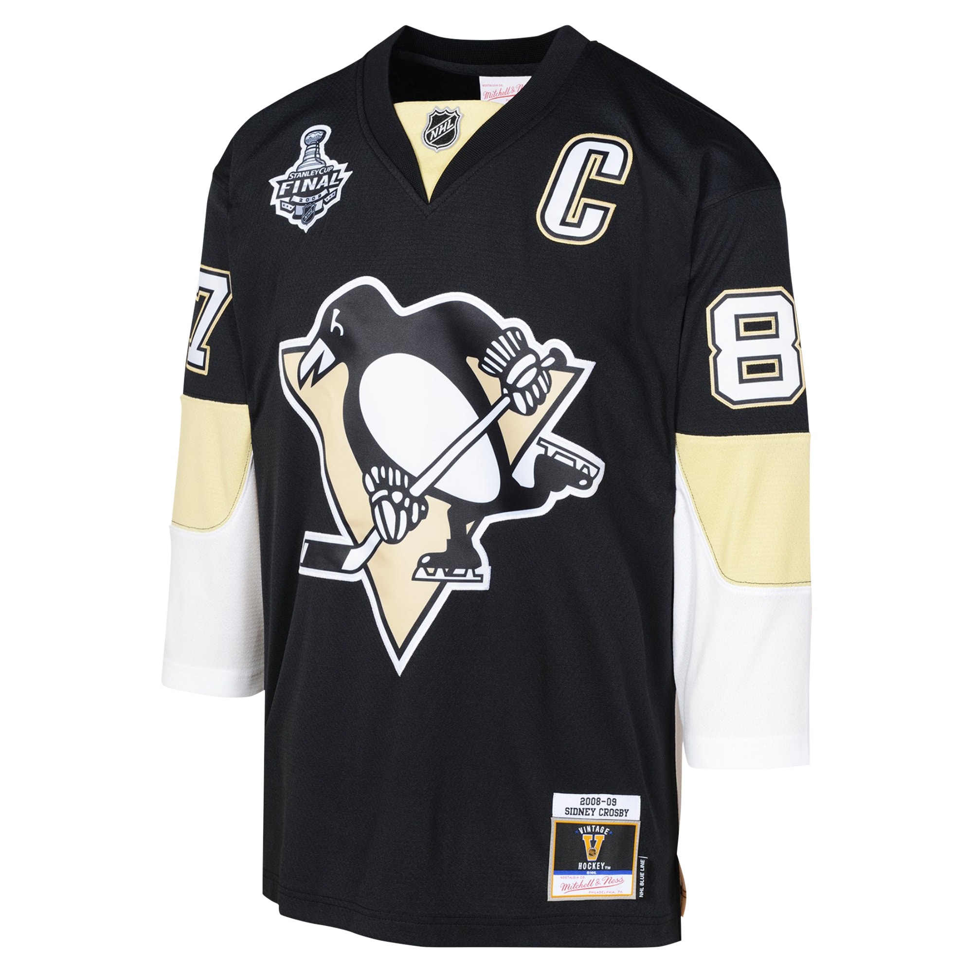 Alternative view of Youth Pittsburgh Penguins Sidney Crosby Mitchell & Ness Black 2008 Blue Line Player Jersey - JS903 