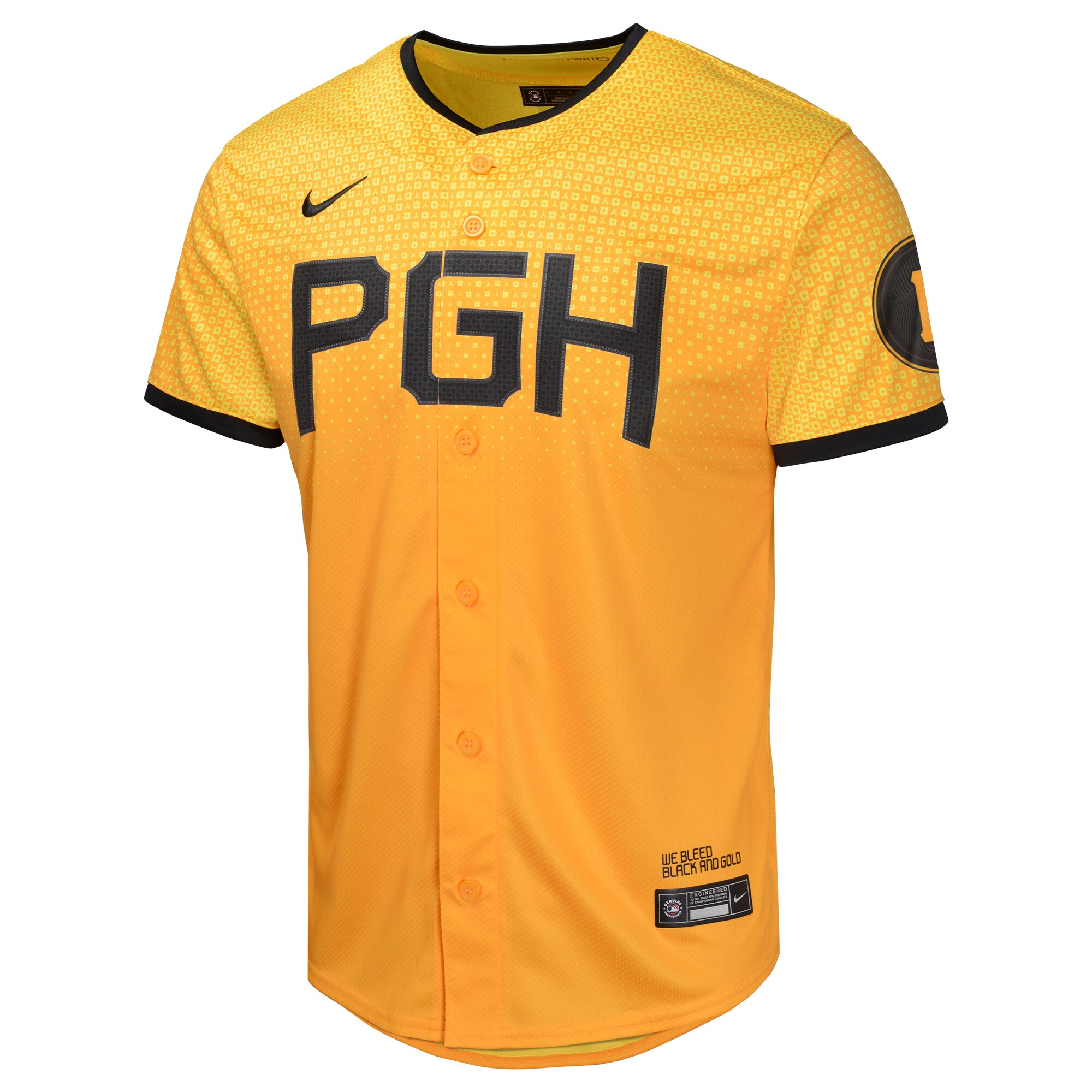 Alternative view of Youth Pittsburgh Pirates Ke'Bryan Hayes Gold City Connect Limited Player Jersey 