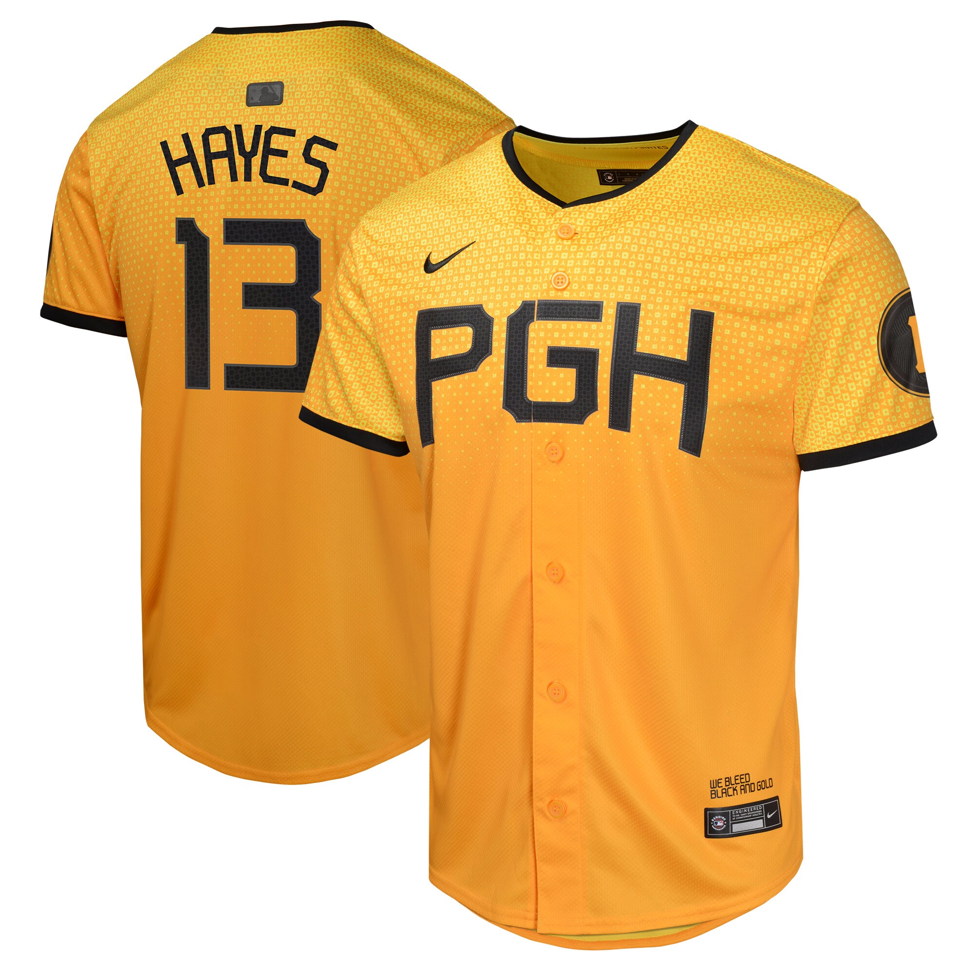 Youth Pittsburgh Pirates Ke'Bryan Hayes Gold City Connect Limited Player Jersey 