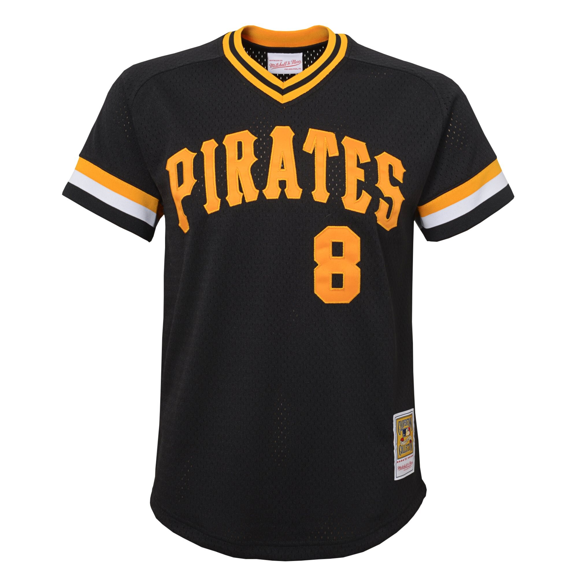 Alternative view of Youth Pittsburgh Pirates Willie Stargell Mitchell & Ness Black Cooperstown Collection Mesh Batting Practice Jersey 