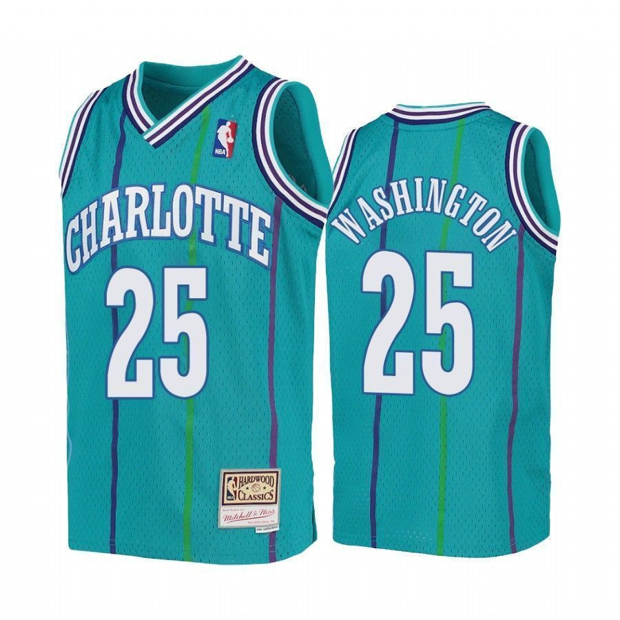Youth P.j. Washington Charlotte Hornets Teal Hardwood Classics Jersey - JS921 