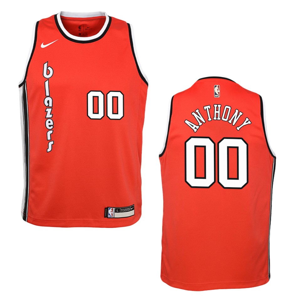 Youth Portland Trail Blazers #00 Carmelo Anthony Hardwood Classics Swingman Jersey - Red