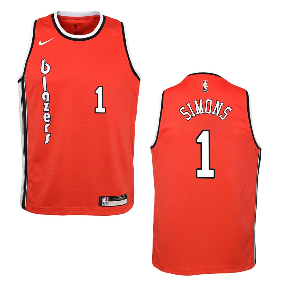 Youth Portland Trail Blazers #1 Anfernee Simons Hardwood Classics Swingman Jersey - Red