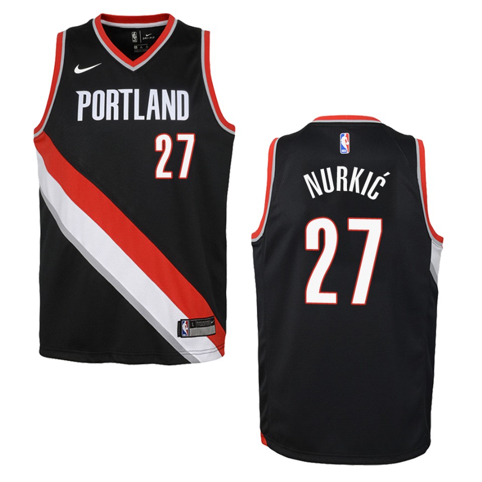 Youth Portland Trail Blazers #27 Jusuf Nurkic Icon Swingman Jersey - Black