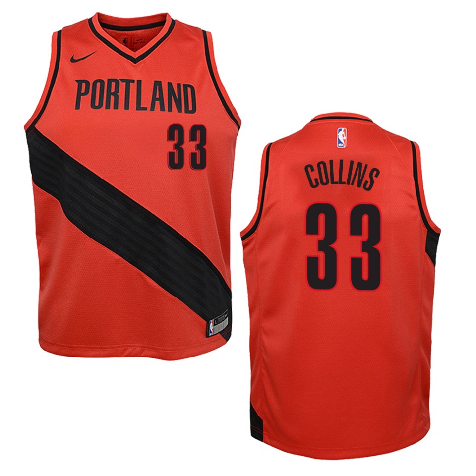 Youth Portland Trail Blazers #33 Zach Collins Statement Swingman Jersey - Red