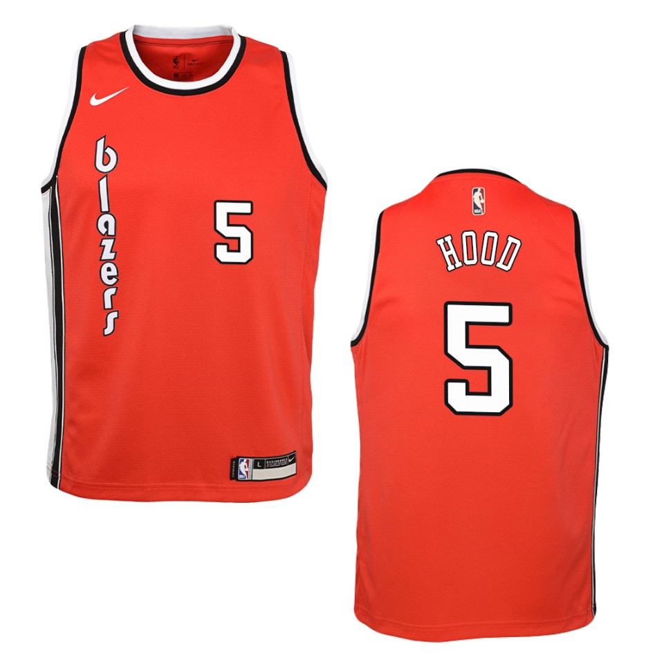 Youth Portland Trail Blazers #5 Rodney Hood Hardwood Classics Swingman Jersey - Red