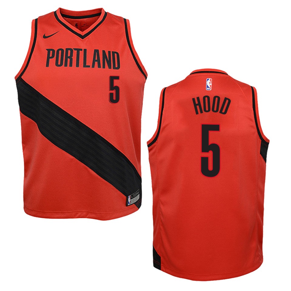 Youth Portland Trail Blazers #5 Rodney Hood Statement Swingman Jersey - Red