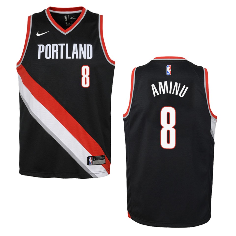Youth Portland Trail Blazers #8 Al-farouq Aminu Icon Swingman Jersey - Black