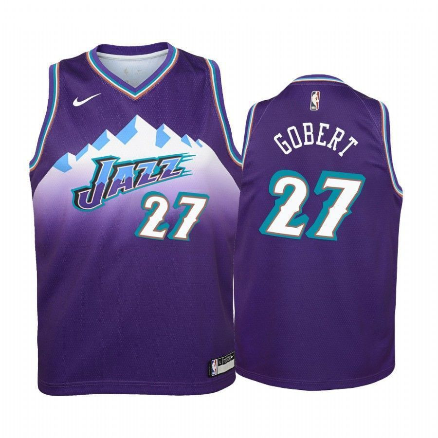 Youth Rudy Gobert Utah Jazz Hardwood Classics Jersey - Purple - JS371 