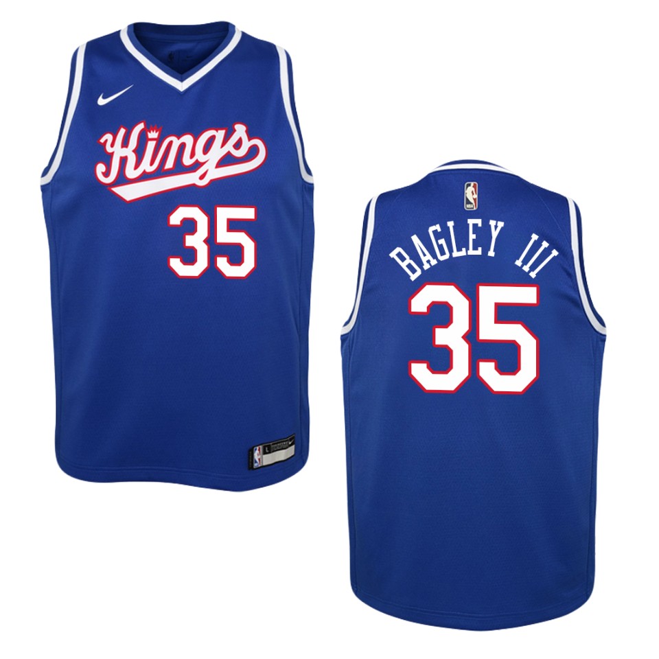 Youth Sacramento Kings #35 Marvin Bagley Iii Hardwood Classics Swingman Jersey - Royal