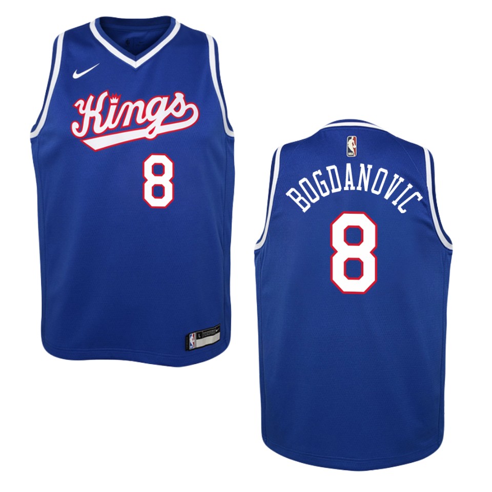 Youth Sacramento Kings #8 Bogdan Bogdanovic Hardwood Classics Swingman Jersey - Royal