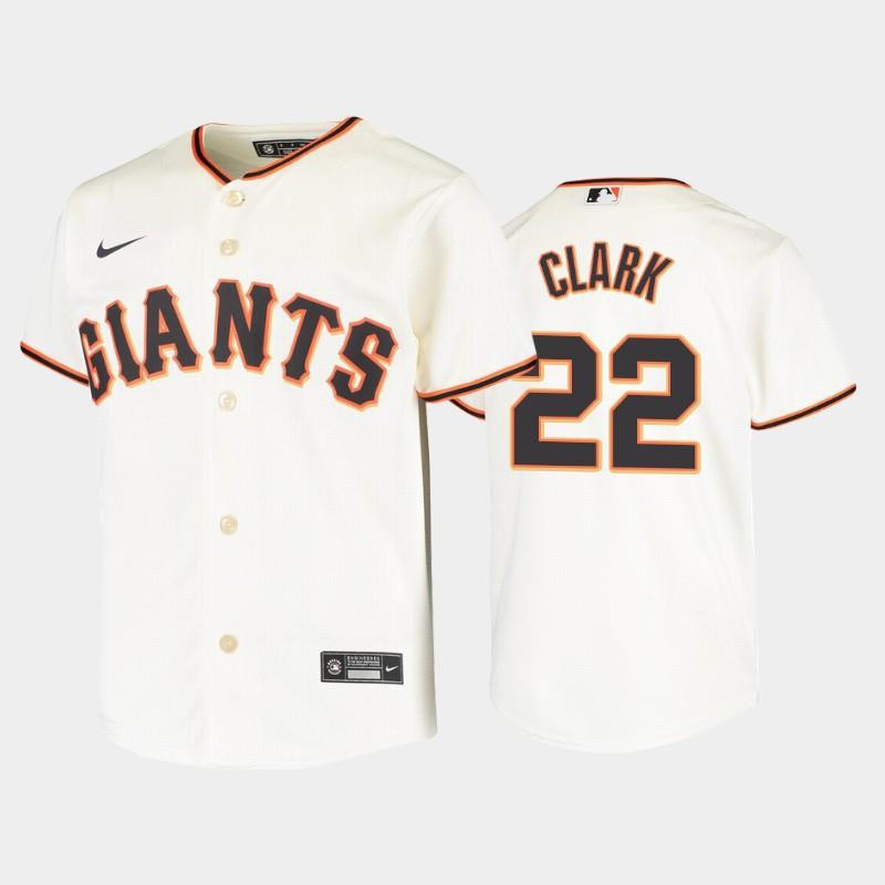 Youth San Francisco Giants 22 Will Clark Cream Home Jersey Jersey 