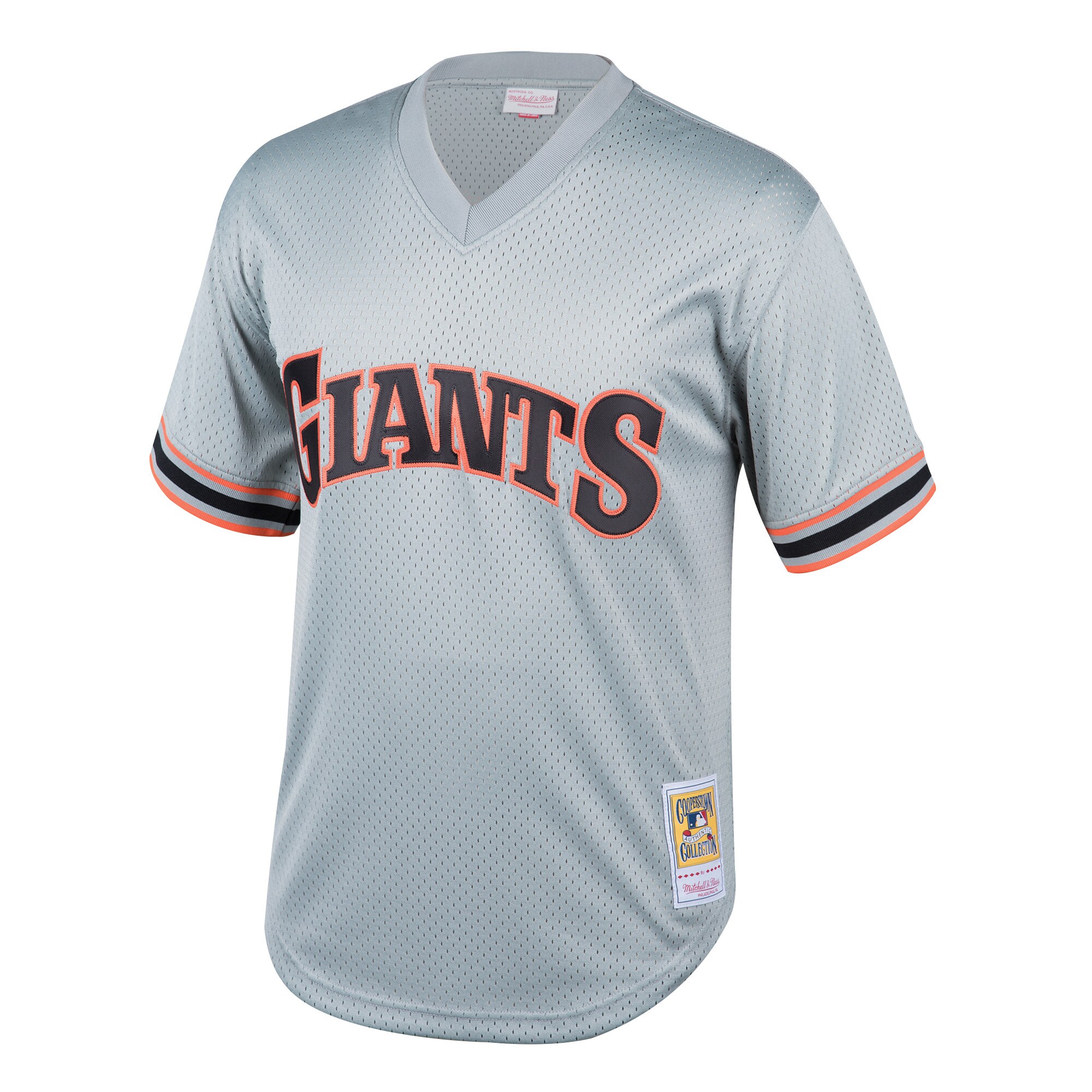 Alternative view of Youth San Francisco Giants Will Clark Mitchell & Ness Gray Cooperstown Collection Mesh Batting Practice Jersey 