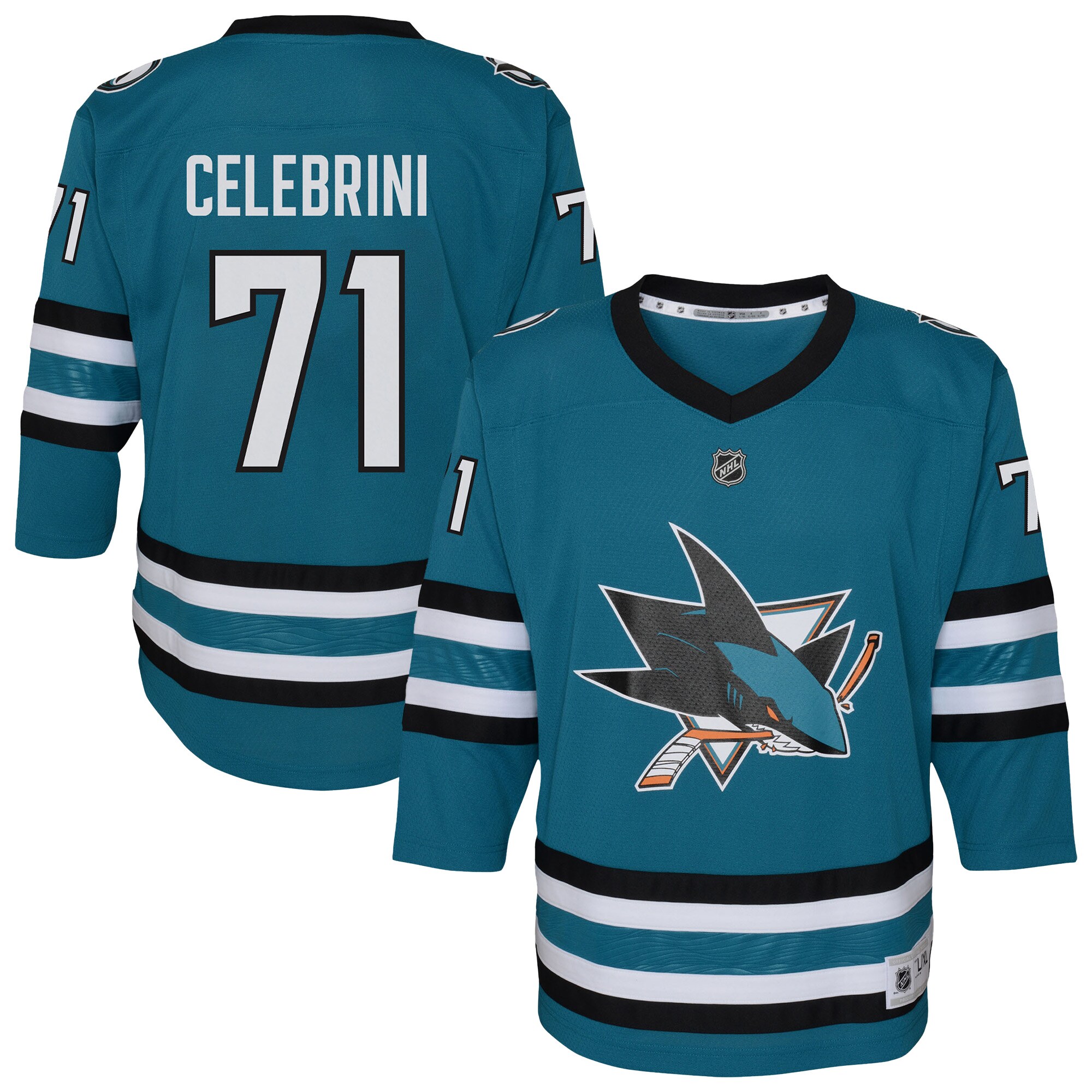 Youth San Jose Sharks Macklin Celebrini Teal Alternate Player Jersey - JS992 